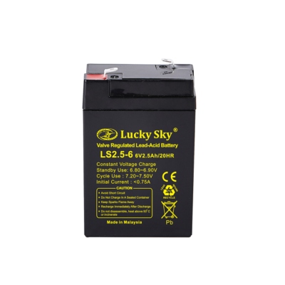 Battery LUCKY SKY Valve Regulated Lead Acid 6V 2.5Ah Battery LS2.5-6