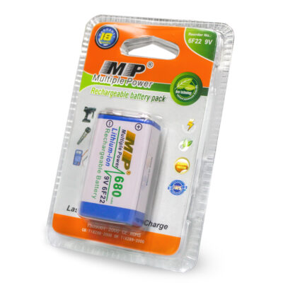 Battery MP (Multiple Power) 6F22 9V Li-ion 680mAh Rechargeable