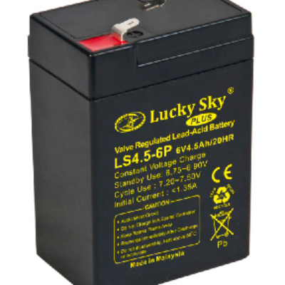 Battery LUCKY SKY Valve Regulated Lead Acid 6V 4.5Ah Battery LS4.5-6