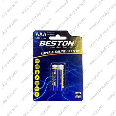 Battery BESTON Super Alkaline LR03/BP2 AAA Size 1.5-Volt Battery 2Pcs Card
