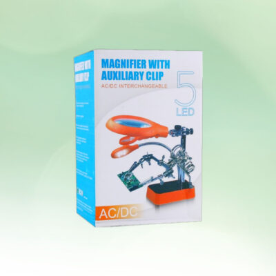 Magnifying Glass TE-800 Helping Hand Clip Clamp With 5 LED Soldering Iron Stand
