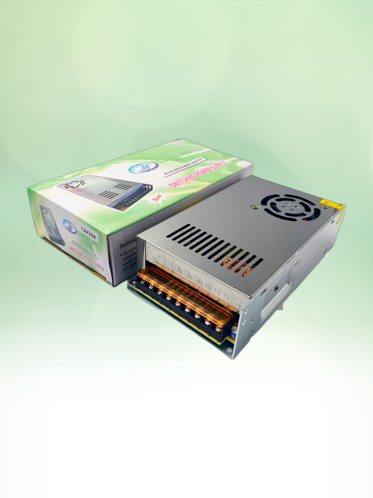 POWER SUPPLY LUCKY SKY AC/DC 12V 20A (240Watt) METAL TYPE FOR LED/CCTV