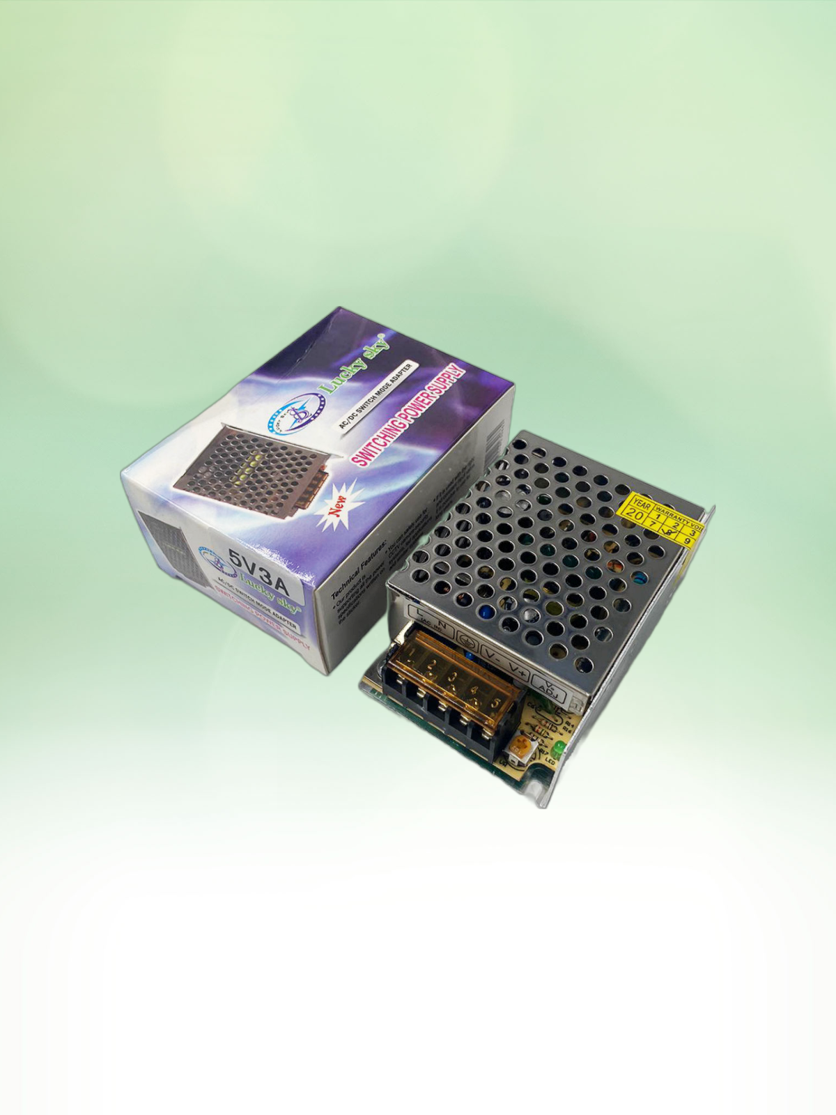 POWER SUPPLY LUCKY SKY AC/DC 5V 3A (15Watt) METAL TYPE FOR LED/CCTV