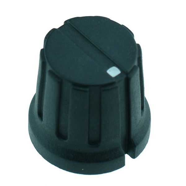 Knob PN-38 Matt Black Potentiometer Control Knob 6.35mm Shaft 15.5mm Screw Fixing
