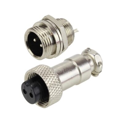 Connector Aviation GX12 connector 2 poles 300V 5A Ø5mm