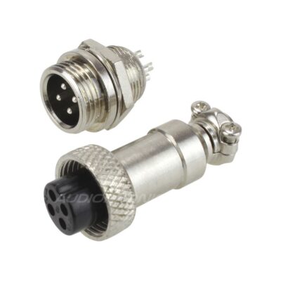 Connector Aviation GX12 connector 4 poles 300V 5A Ø5mm