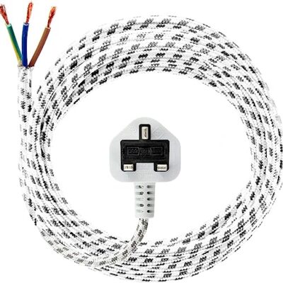 Cable Iron 2 Metre Universal 3 Core Steam Generator/Dry Iron Mains Power Cable Flex Lead With UK Plug