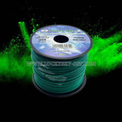 LUCKY SKY 20AWG Outer Dia 1.8MM/0.75 Inner Dia Pure Copper LK-12018 Thinwall Electrical Premium Wire Cable (100 Meter) (Green)