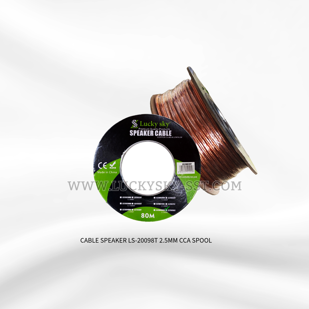 CABLE SPEAKER TRANSPARENT LUCKY SKY LS-20098T 2.5MM CCA SPOOL