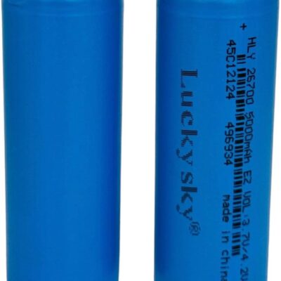 Lucky Sky 2PCS Rechargeable High Capacity Battery 5000mAh 3.7V To 4.2V Li-ion 26700 Battery Suitable for Electronic Devices Such Path Lights, Flashlight, Camera, Headlamps, Doorbells.