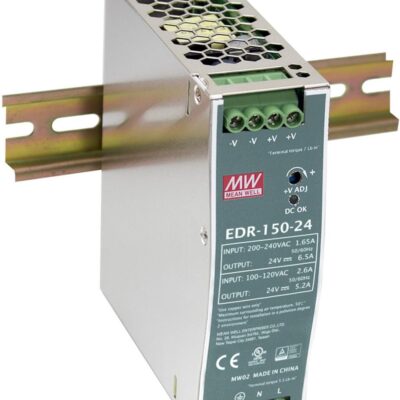 MeanWell MW Mean Well EDR-150-24 24V 5.2A 6.5A 125W 156W Single Output Industrial DIN RAIL Power Supply