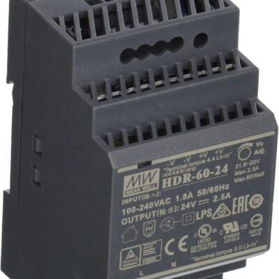 MeanWell Mean Well HDR-60-24 Power Supply -1 Output 60W Rail Mount 24V 2.5A for Industrial Use